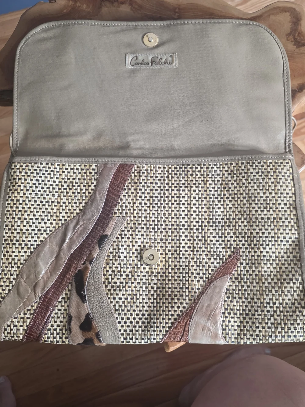 Rare Vintage Carlos Falchi Patchwork Clutch / Shoulder Bag - Mint Condition